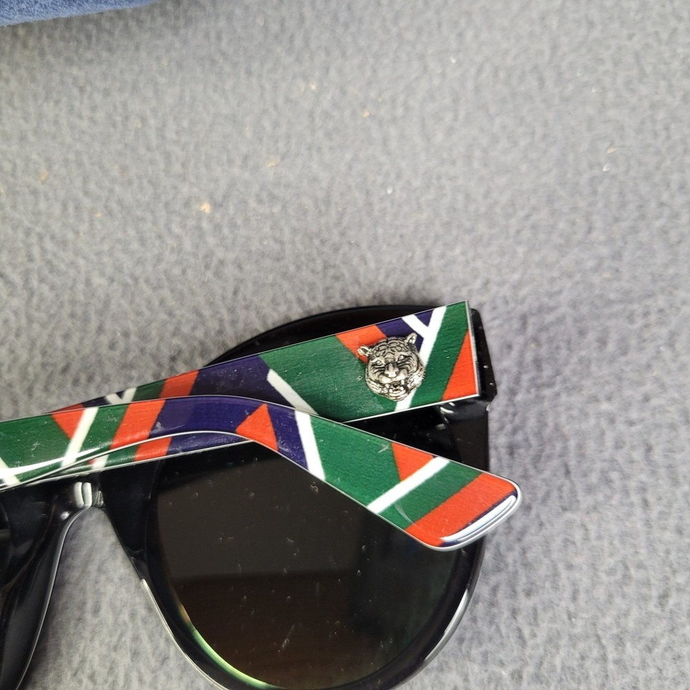 Gucci 2016 Sunglasses Black Green Tiger Oversized Square GG 0028S 010 - Picture 9 of 16